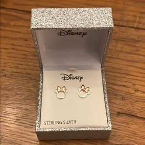 NWT Disney Two Tone Minnie Mouse Sterling Earrings